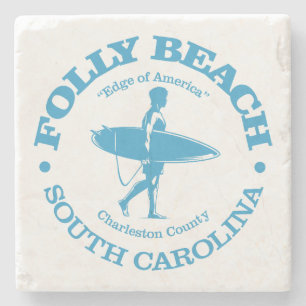 Folly Beach (surfer) Stenen Onderzetter