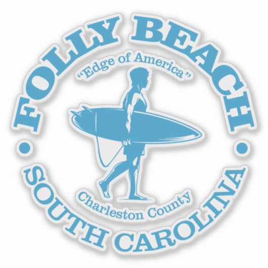 Folly Beach (surfer) Sticker (Voorkant)