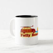 Folly Beach. Tweekleurige Koffiemok (Voorkant links)