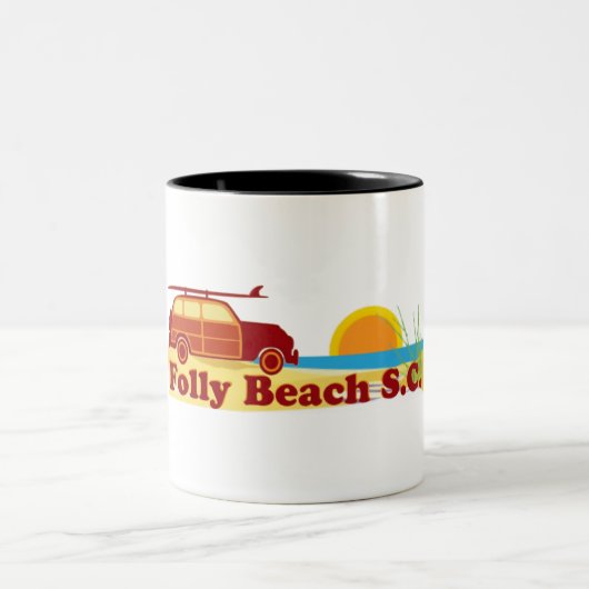 Folly Beach. Tweekleurige Koffiemok (Center)