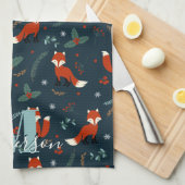 Folly Fox Cuties Gepersonaliseerd Theedoek (Quarter Fold)