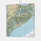 Folly Island South Carolina Chart Keramisch Ornament (Links)