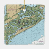 Folly Island South Carolina Chart Keramisch Ornament (Achterkant)