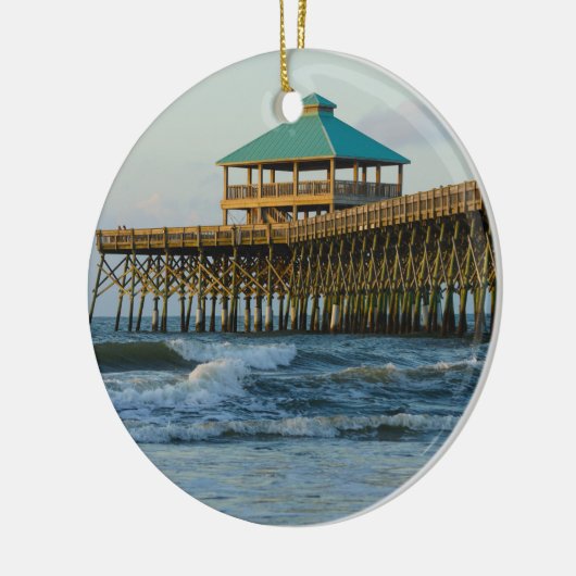 Folly Pier Morning Keramisch Ornament (Links)