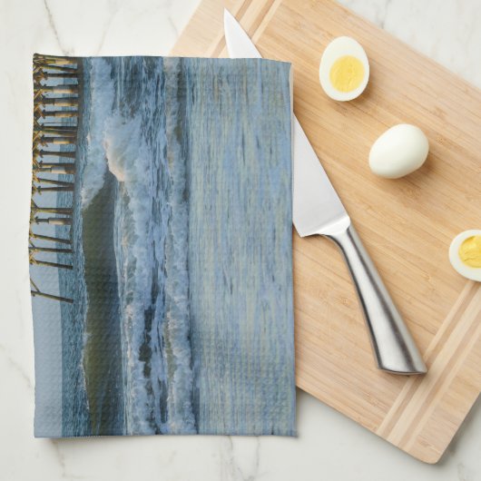 Folly Pier Morning Theedoek (Quarter Fold)