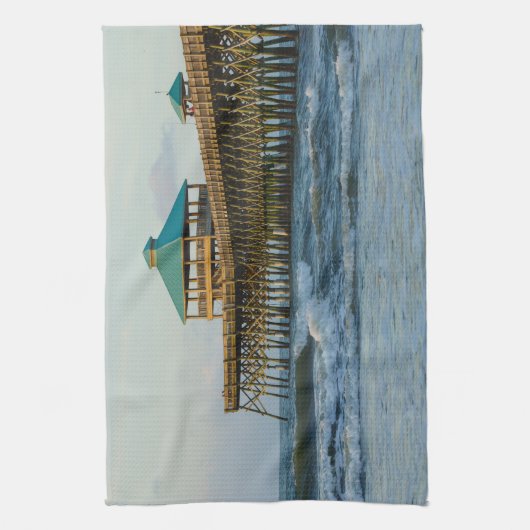 Folly Pier Morning Theedoek (Verticaal)