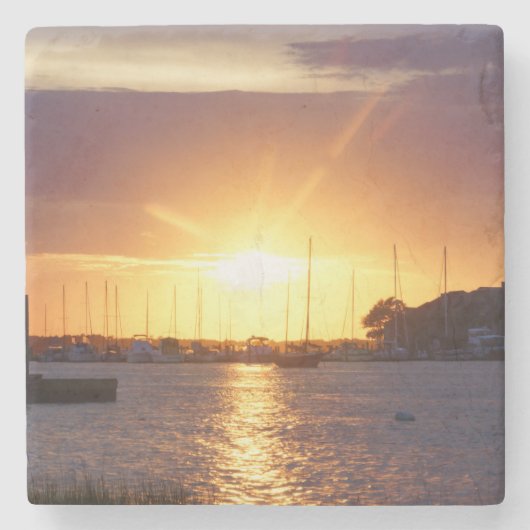 Folly River Sunrays Stenen Onderzetter (Voorkant)