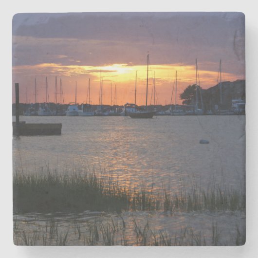 Folly River Sunset Stenen Onderzetter (Voorkant)