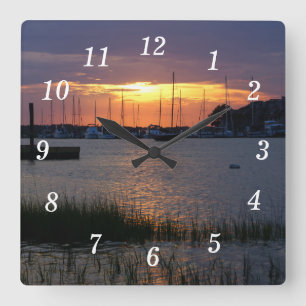 Folly River Sunset Wandklok