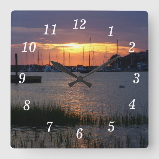 Folly River Sunset Wandklok (Voorkant)