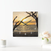 Folly Sunrise Tree Silhouet Wandklok (Huis)