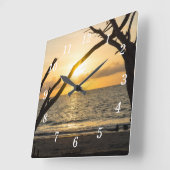 Folly Sunrise Tree Silhouet Wandklok (Hoek)