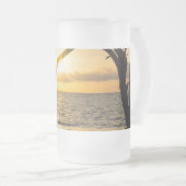 Folly Sunrise Tree Silhouette Frosted Glass Beer M Matglas Bierpul (Voorkant rechts)