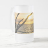 Folly Sunrise Tree Silhouette Frosted Glass Beer M Matglas Bierpul (Voorkant links)