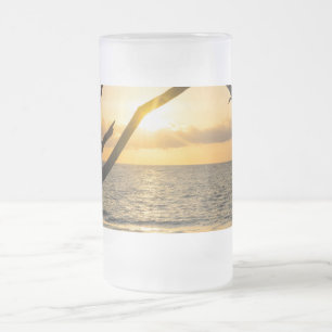 Folly Sunrise Tree Silhouette Frosted Glass Beer M Matglas Bierpul