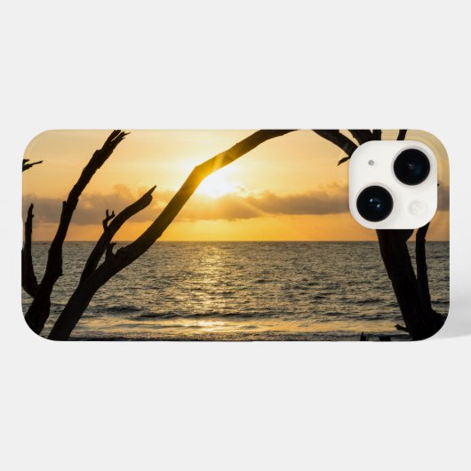 Folly Sunrise Tree Silhouette iPhone Case (Achterkant (horizontaal))