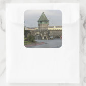 Folsom Gevangenis Main (East) Gate Vierkante Sticker (Tas)