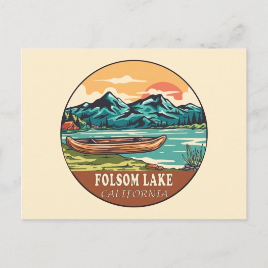 Folsom Lake California Boating Vist Emblem Briefkaart (Voorkant)