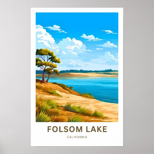 Folsom Lake California Reisprint Poster (Voorkant)
