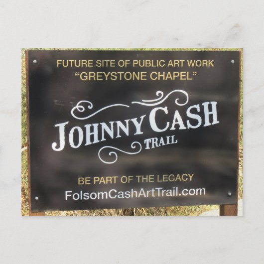 Folsom-pictogram: Teken op Johnny Cash Trail Briefkaart (Voorkant)
