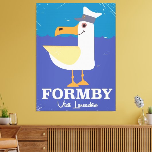 Fomby Lancashire seagull-reisposter Canvas Afdruk (Insitu (Woonkamer))