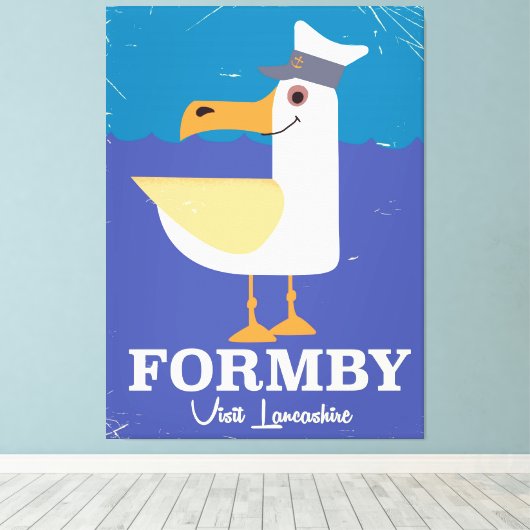 Fomby Lancashire seagull-reisposter Canvas Afdruk (Insitu (Houten vloer))