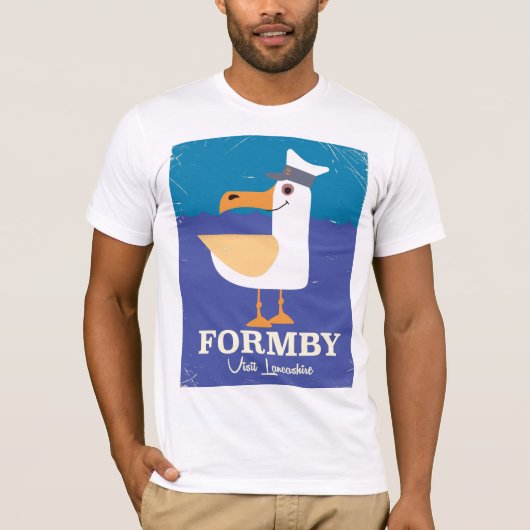 Fomby Lancashire seagull-reisposter T-shirt (Voorkant)
