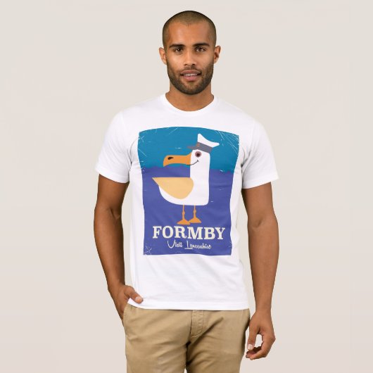 Fomby Lancashire seagull-reisposter T-shirt (Voorkant volledig)