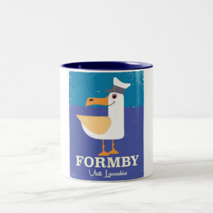 Fomby Lancashire seagull-reisposter Tweekleurige Koffiemok