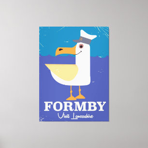 Fomby Lancashire zeemeeuw reisposter Canvas Afdruk
