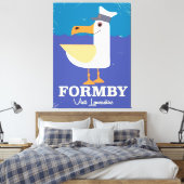 Fomby Lancashire zeemeeuw reisposter Canvas Afdruk (Insitu (Slaapkamer))