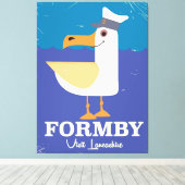 Fomby Lancashire zeemeeuw reisposter Canvas Afdruk (Insitu (Houten vloer))