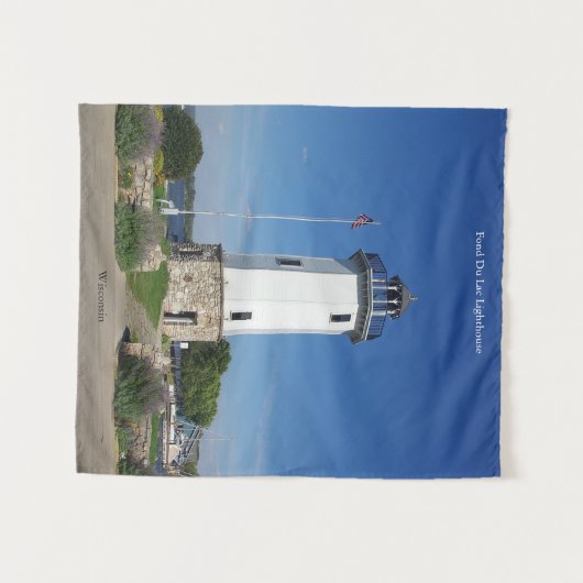 Fond Du Lac Lighthouse tapestry Wandkleed (Voorkant (horizontaal))