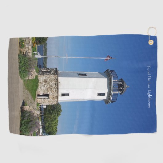 Fond Du Lac-vuurtoren golfhanddoek (Horizontaal)