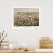 Fond Du Lac, WI Panoramic Map - 1867 Poster (Keuken)