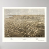 Fond Du Lac, WI Panoramic Map - 1867 Poster (Voorkant)