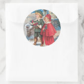 Fond Kerstmis Groet Kaart Ronde Sticker (Tas)