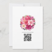 Fondant roze bloemenbruiloft kaart (Achterkant)