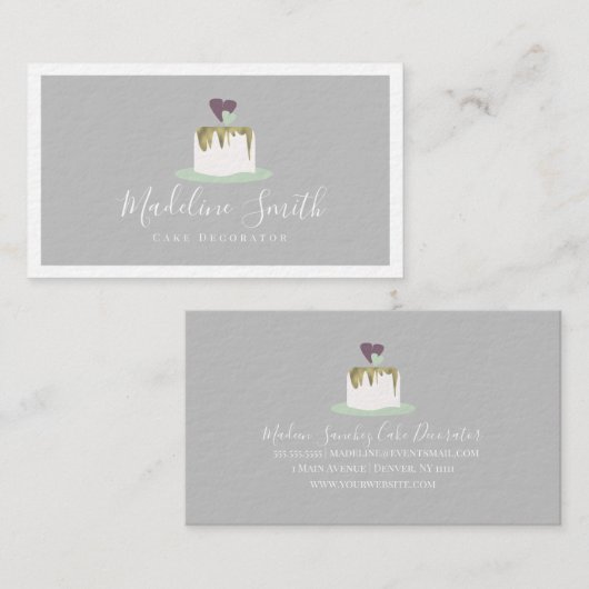 Fondant Wedding Cake Decorator Faux Gold Business Visitekaartje (Voorkant / Achterkant)