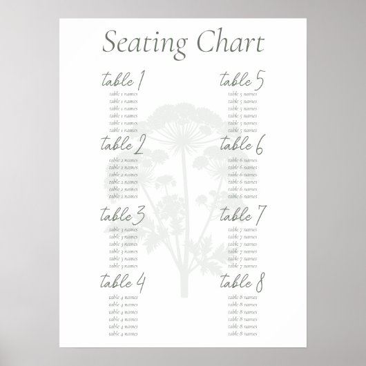 FONDNESS | Wedding Seating Chart Poster (Voorkant)