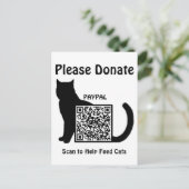 Fondsenwerving Dierenasiel QR Code Donaties Briefkaart (Staand voorkant)