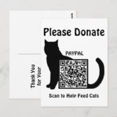 Fondsenwerving Dierenasiel QR Code Donaties Briefkaart (Voorkant / Achterkant)