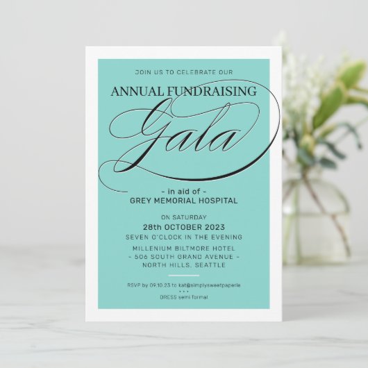FONDSENWERVING GALA evenement fancy elegant mint g Kaart (Staand voorkant)