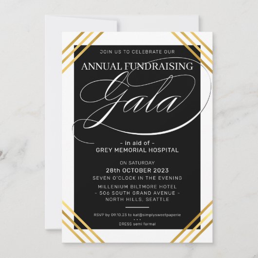 FONDSENWERVING GALA evenement fancy gouden lijst z Kaart (Voorkant)