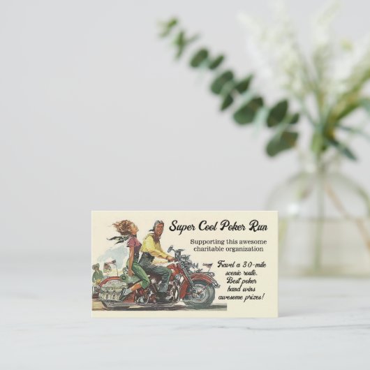 Fondsenwerving Motorcycle Poker Run  aanpassen Contactkaartje (Staand voorkant)