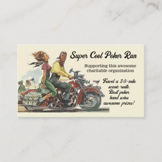 Fondsenwerving Motorcycle Poker Run  aanpassen Contactkaartje (Voorkant)