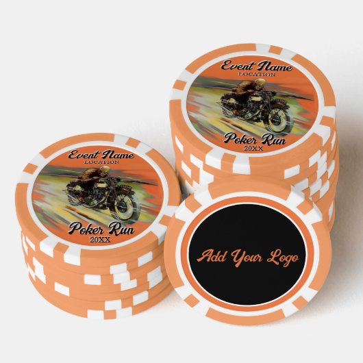Fondsenwerving Motorcycle Poker Run  aanpassen Poker Chips (Opstapeling)
