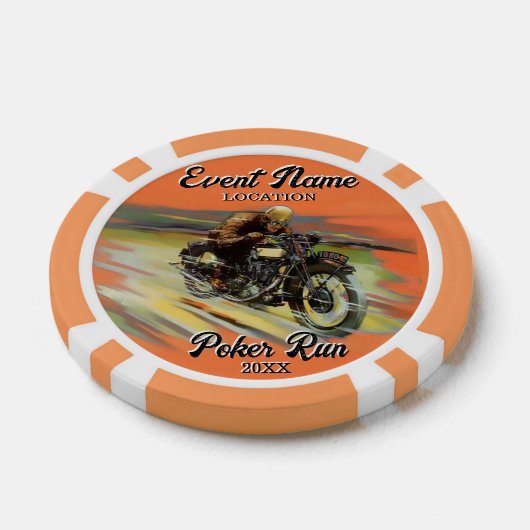Fondsenwerving Motorcycle Poker Run  aanpassen Poker Chips (Enkel)