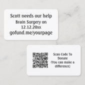 Fondsenwervingsevenement voor vriend QR-code om me Visitekaartje (Voorkant / Achterkant)
