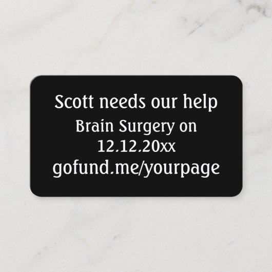 Fondsenwervingsevenement voor vriend QR-code om me Visitekaartje (Voorkant)